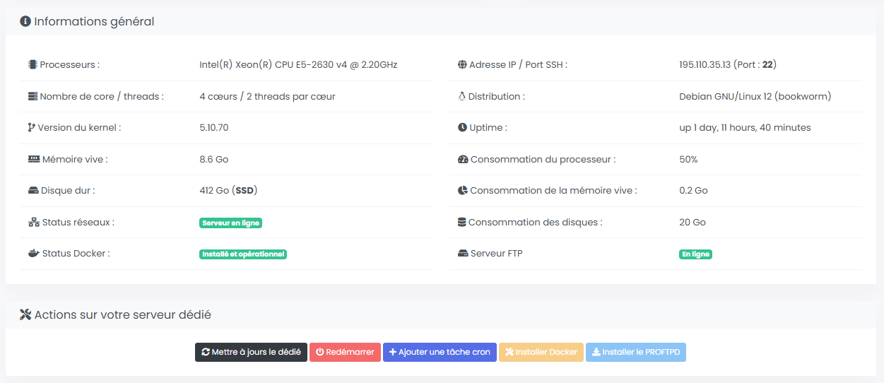Serveurs dédiés