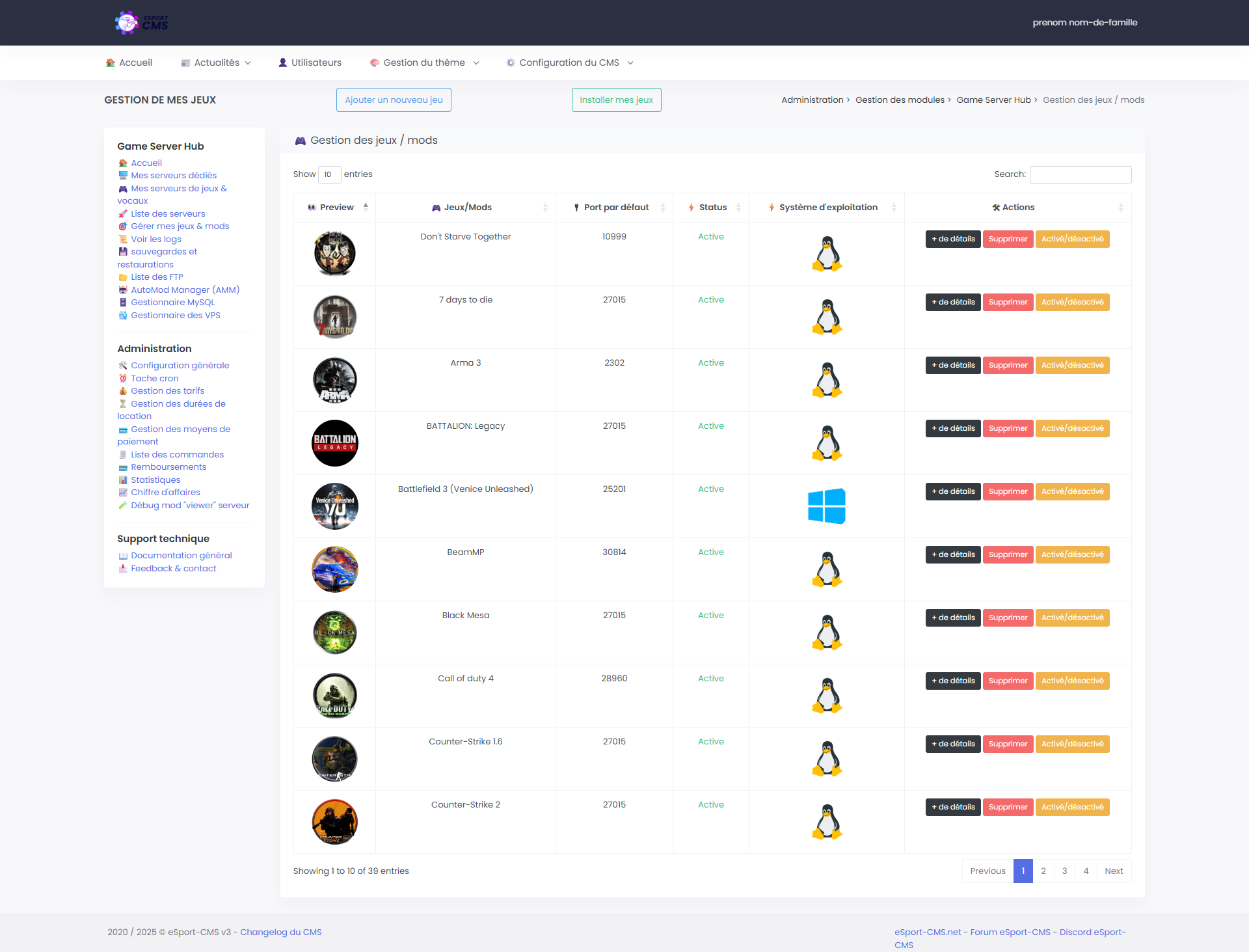 Gestion des mods GSH